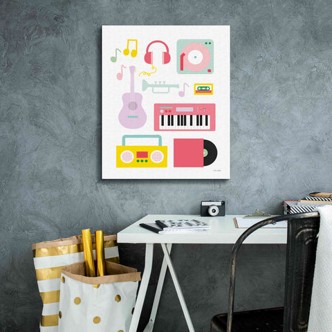 Image of 'Lets Listen to Music I' by Ann Kelle Designs, Canvas Wall Art,20 x 24