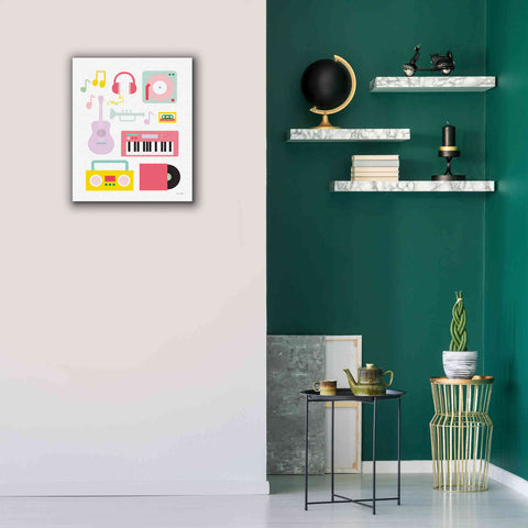 Image of 'Lets Listen to Music I' by Ann Kelle Designs, Canvas Wall Art,20 x 24
