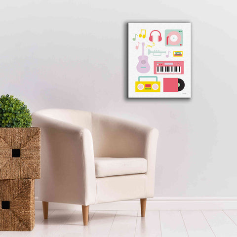 Image of 'Lets Listen to Music I' by Ann Kelle Designs, Canvas Wall Art,20 x 24