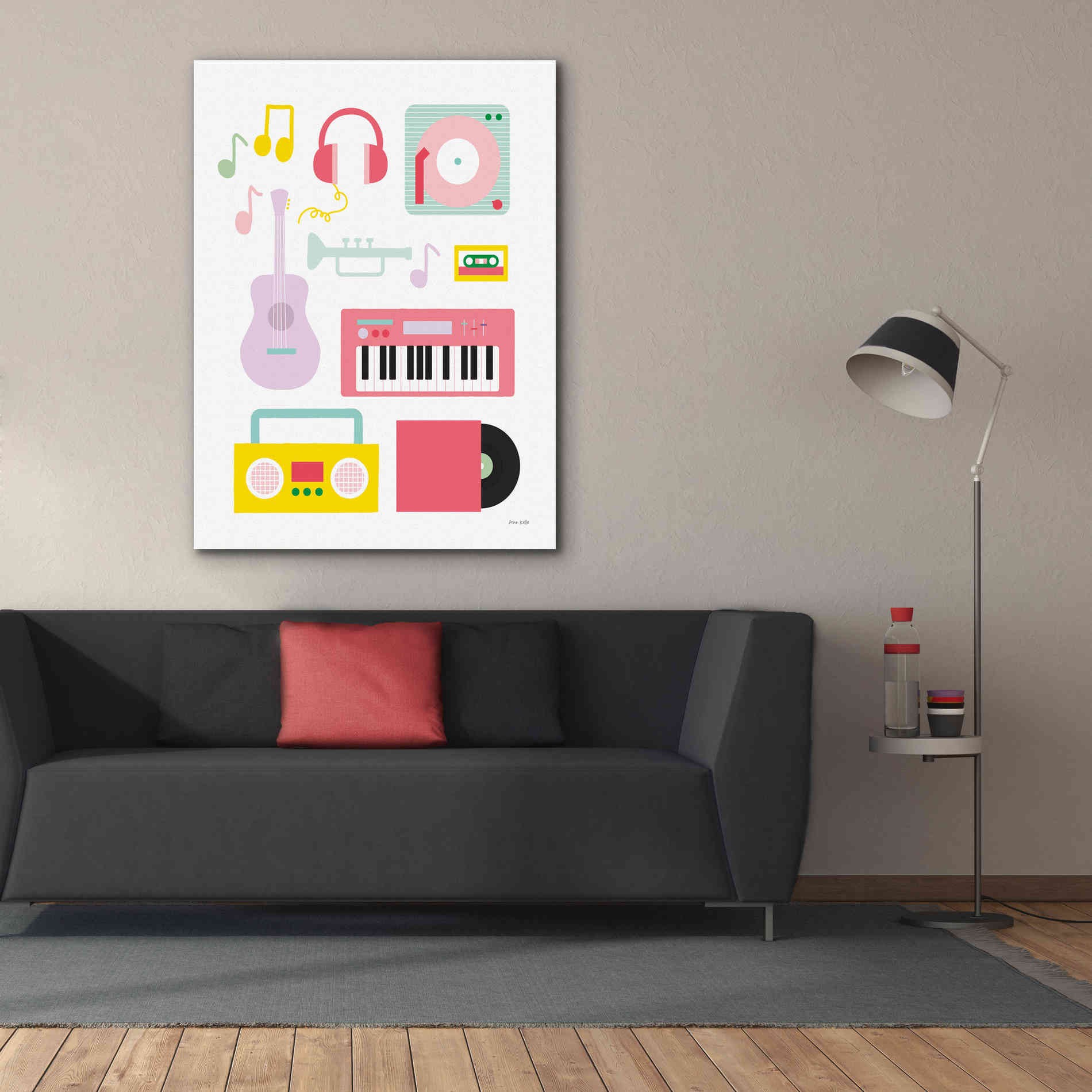 'Lets Listen to Music I' by Ann Kelle Designs, Canvas Wall Art,40 x 54