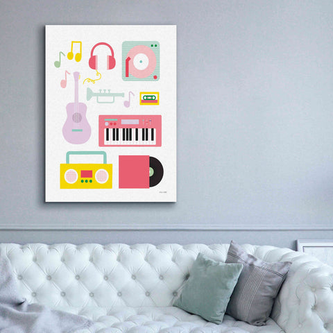 Image of 'Lets Listen to Music I' by Ann Kelle Designs, Canvas Wall Art,40 x 54