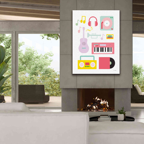 Image of 'Lets Listen to Music I' by Ann Kelle Designs, Canvas Wall Art,40 x 54
