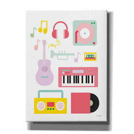 'Lets Listen to Music I' by Ann Kelle Designs, Canvas Wall Art,12x16x1.1x0,20x24x1.1x0,26x30x1.74x0,40x54x1.74x0