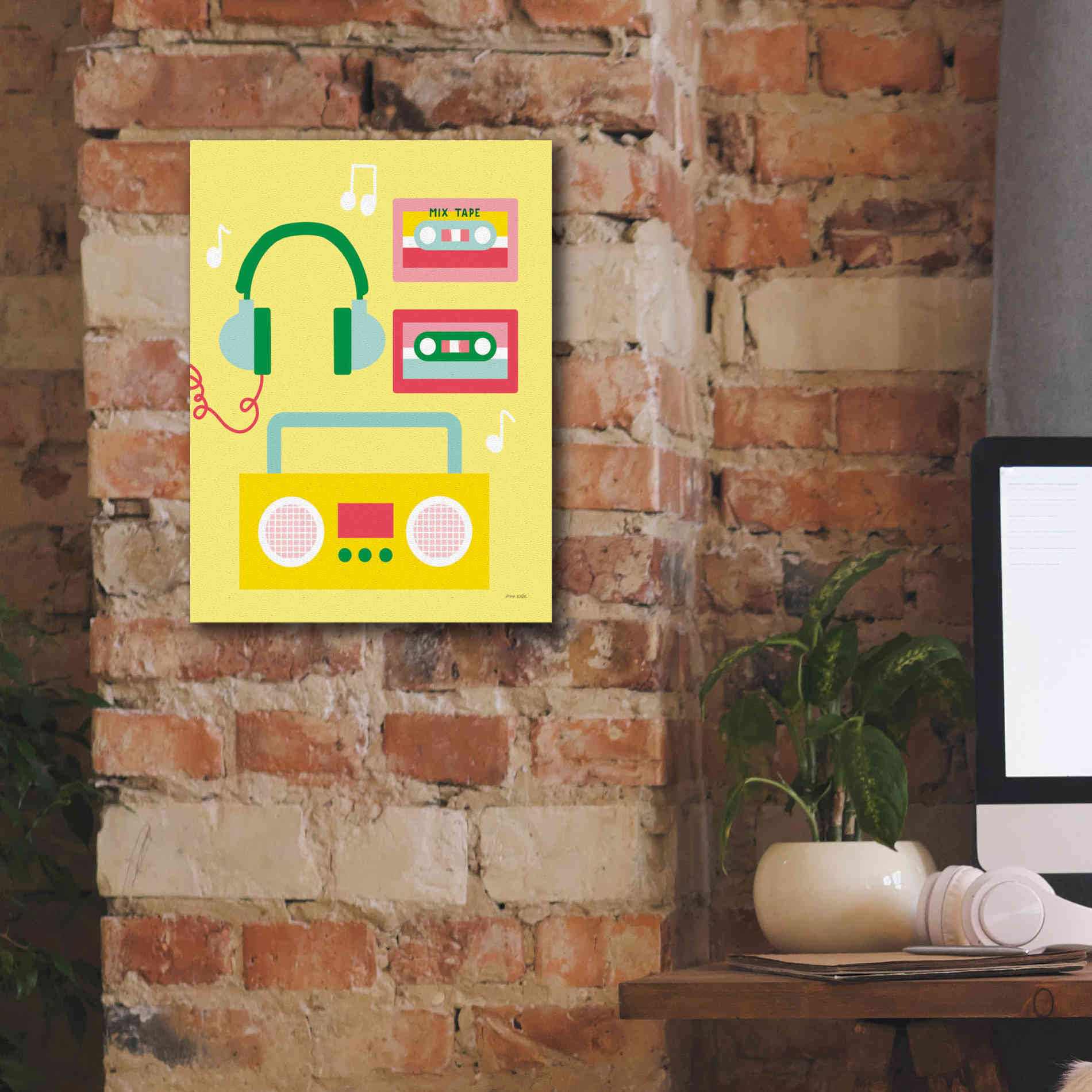 'Lets Listen to Music II' by Ann Kelle Designs, Canvas Wall Art,12 x 16