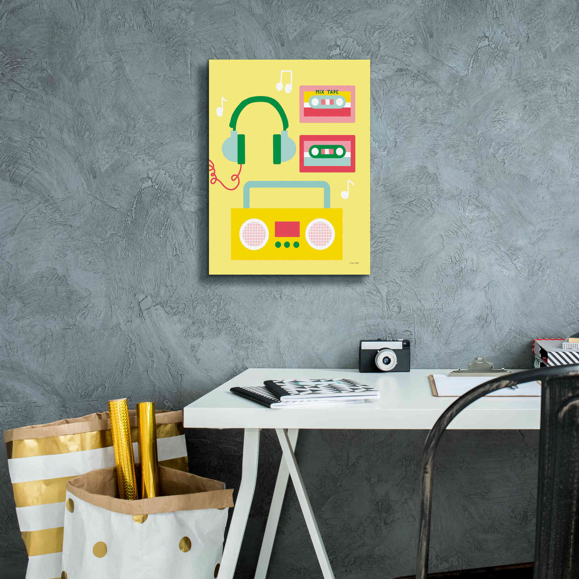 'Lets Listen to Music II' by Ann Kelle Designs, Canvas Wall Art,12 x 16