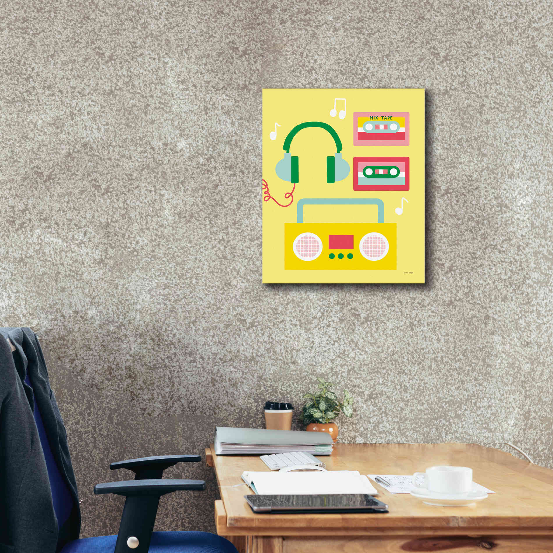 'Lets Listen to Music II' by Ann Kelle Designs, Canvas Wall Art,20 x 24