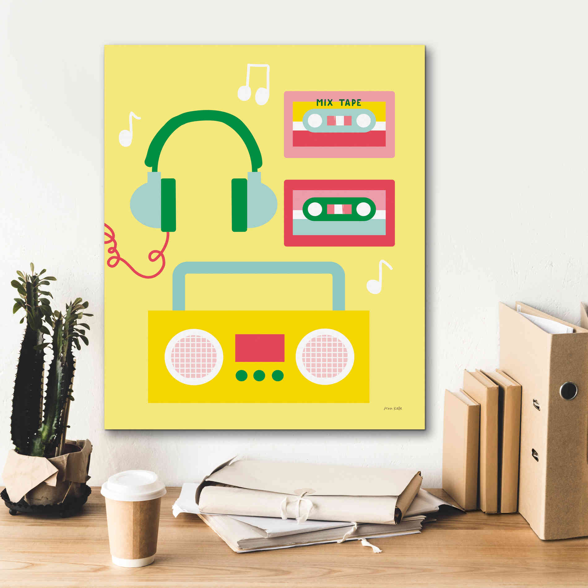'Lets Listen to Music II' by Ann Kelle Designs, Canvas Wall Art,20 x 24