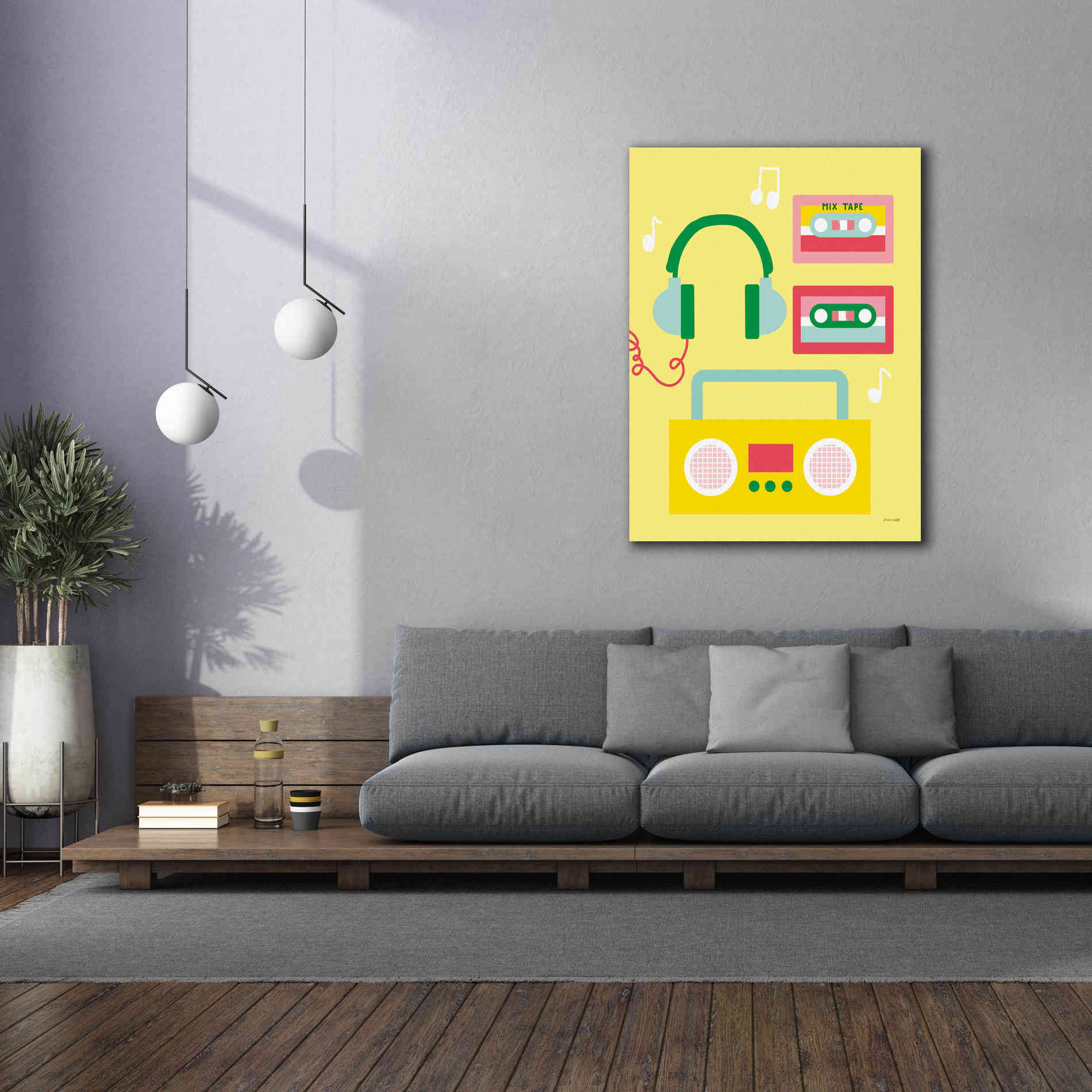 'Lets Listen to Music II' by Ann Kelle Designs, Canvas Wall Art,40 x 54