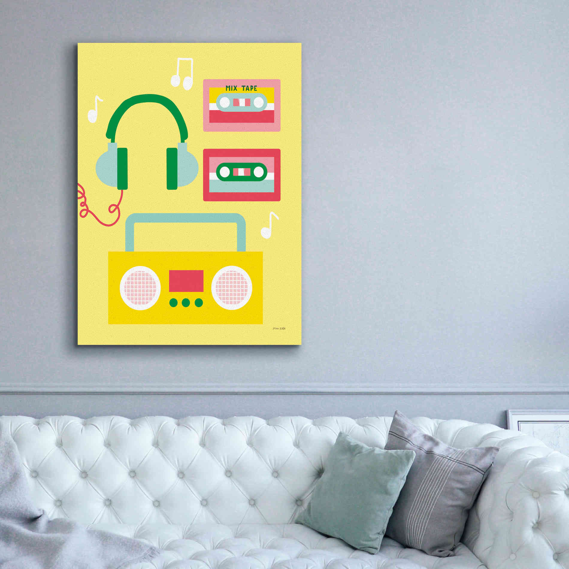 'Lets Listen to Music II' by Ann Kelle Designs, Canvas Wall Art,40 x 54