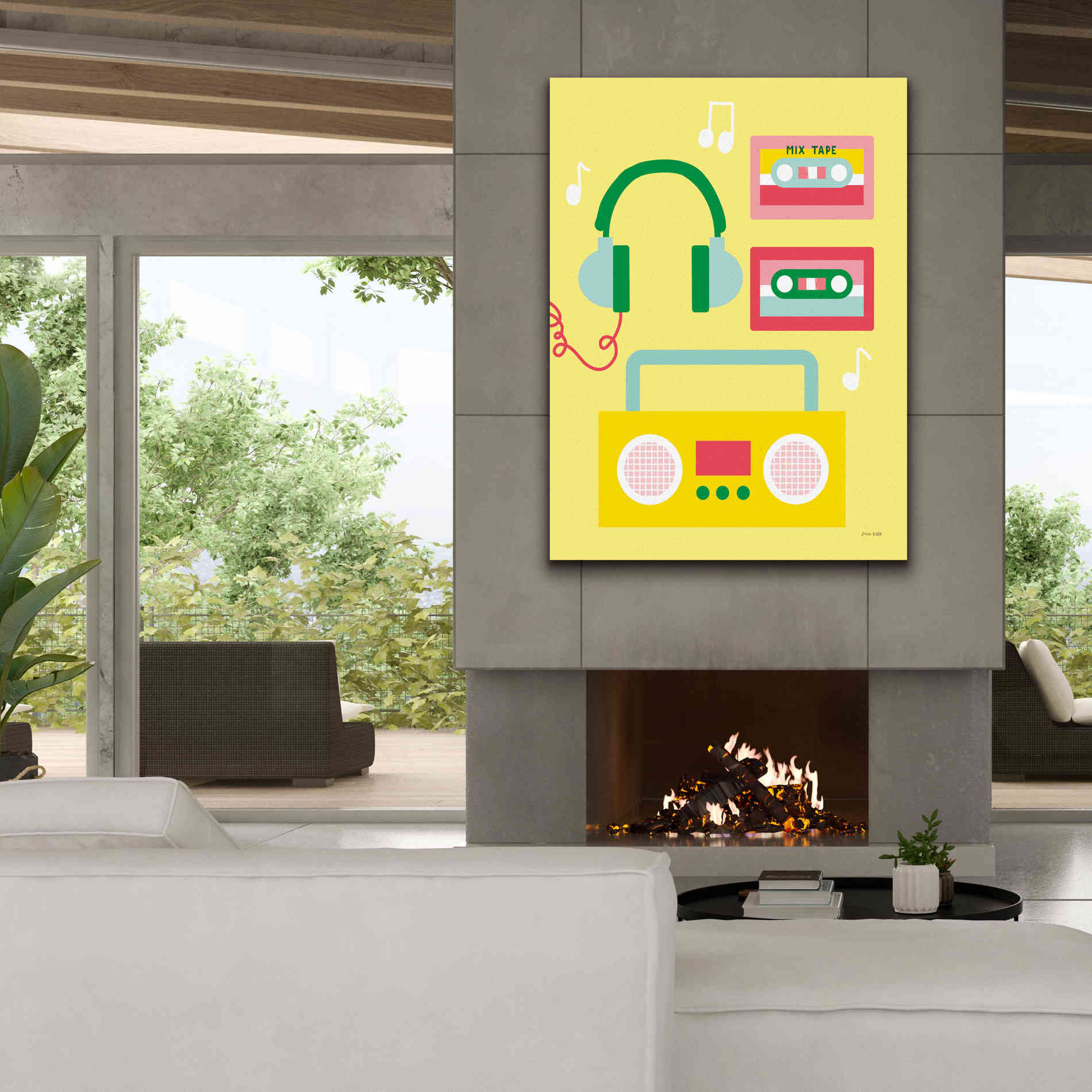 'Lets Listen to Music II' by Ann Kelle Designs, Canvas Wall Art,40 x 54