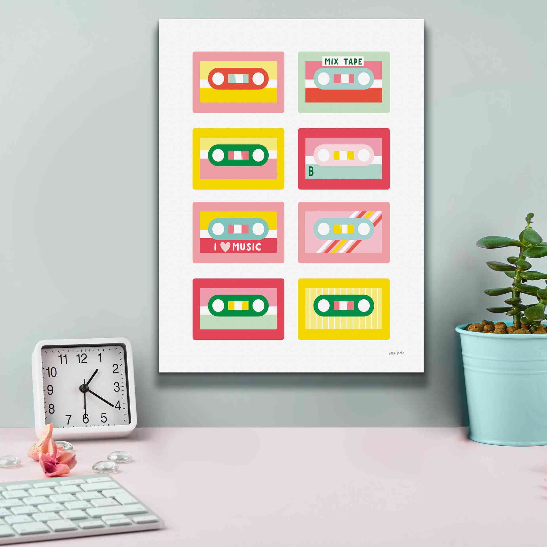 'Lets Listen to Music III' by Ann Kelle Designs, Canvas Wall Art,12 x 16