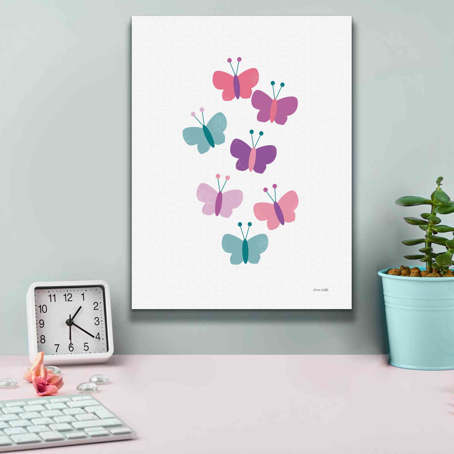 'Butterfly Friends Girly' by Ann Kelle Designs, Canvas Wall Art,12 x 16