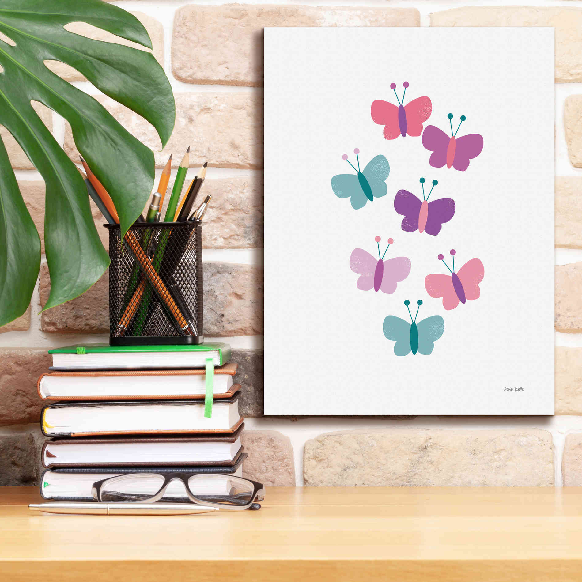 'Butterfly Friends Girly' by Ann Kelle Designs, Canvas Wall Art,12 x 16