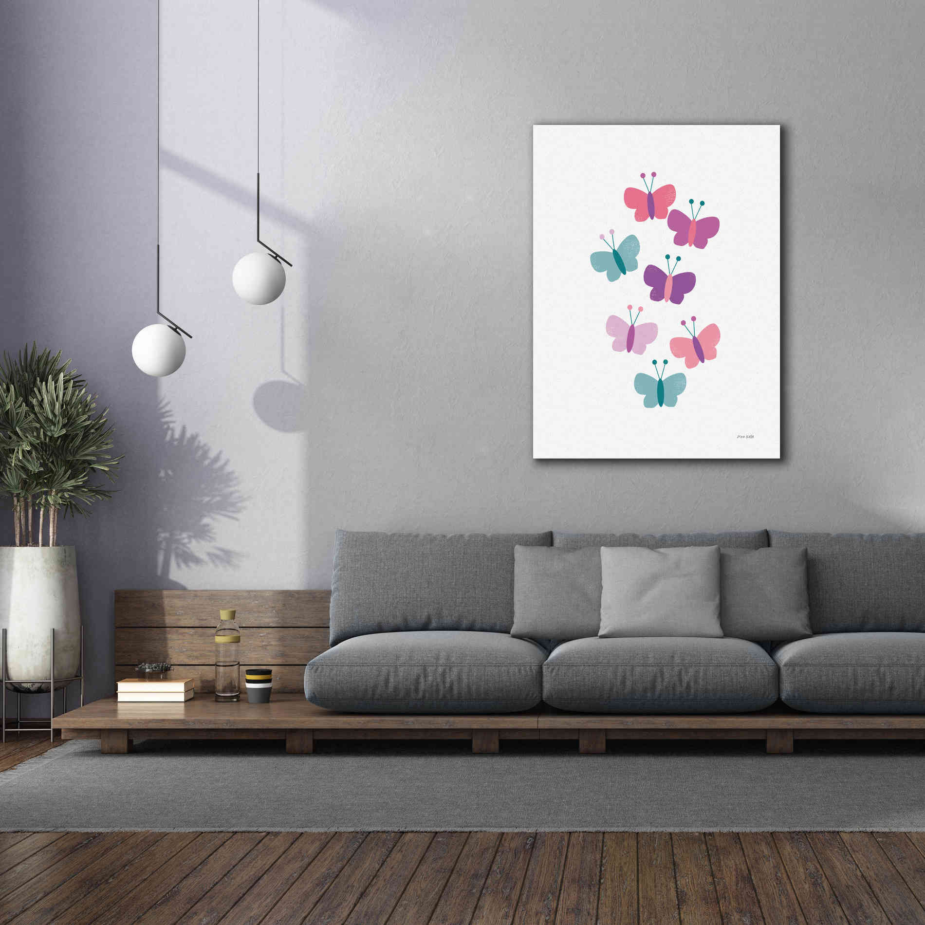 'Butterfly Friends Girly' by Ann Kelle Designs, Canvas Wall Art,40 x 54