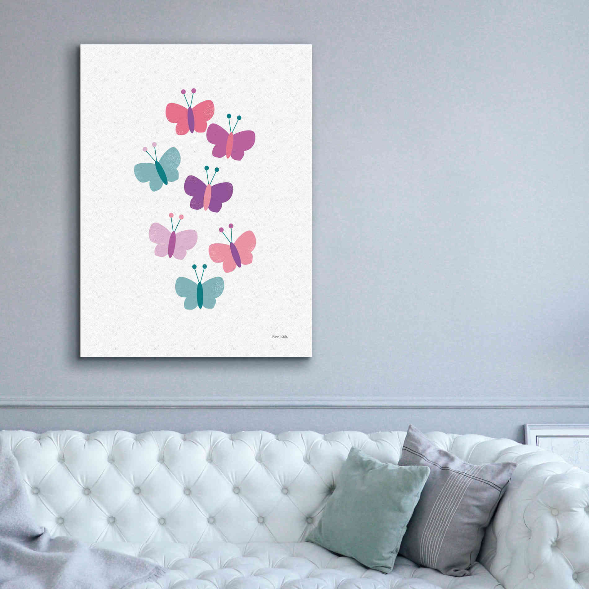 'Butterfly Friends Girly' by Ann Kelle Designs, Canvas Wall Art,40 x 54