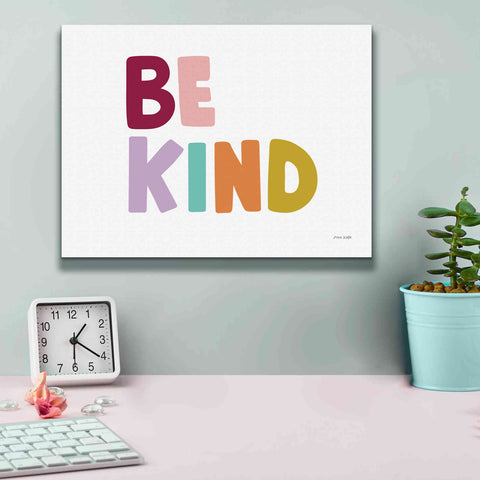Image of 'Be Kind Pastel' by Ann Kelle Designs, Canvas Wall Art,16 x 12