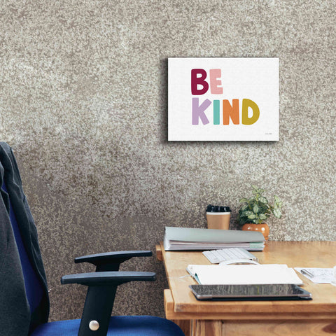 Image of 'Be Kind Pastel' by Ann Kelle Designs, Canvas Wall Art,16 x 12