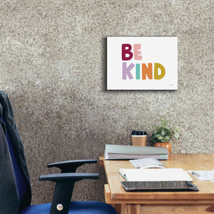 'Be Kind Pastel' by Ann Kelle Designs, Canvas Wall Art,16 x 12