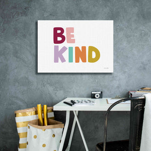 'Be Kind Pastel' by Ann Kelle Designs, Canvas Wall Art,26 x 18