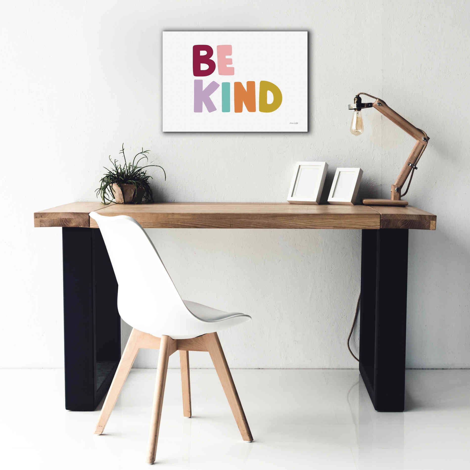 'Be Kind Pastel' by Ann Kelle Designs, Canvas Wall Art,26 x 18