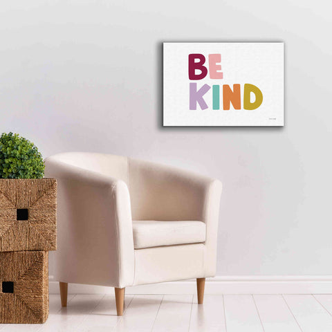 Image of 'Be Kind Pastel' by Ann Kelle Designs, Canvas Wall Art,26 x 18