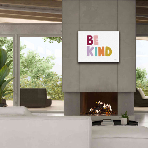 Image of 'Be Kind Pastel' by Ann Kelle Designs, Canvas Wall Art,34 x 26