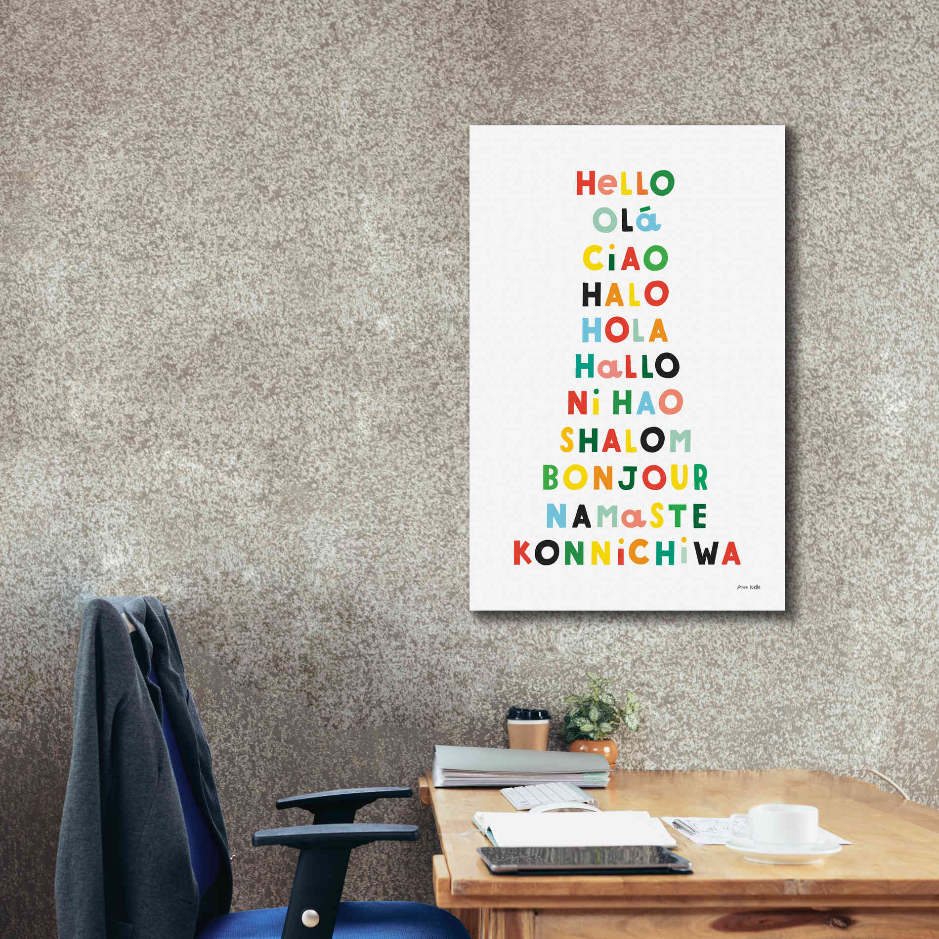 'Language of Hellos' by Ann Kelle Designs, Canvas Wall Art,26 x 40