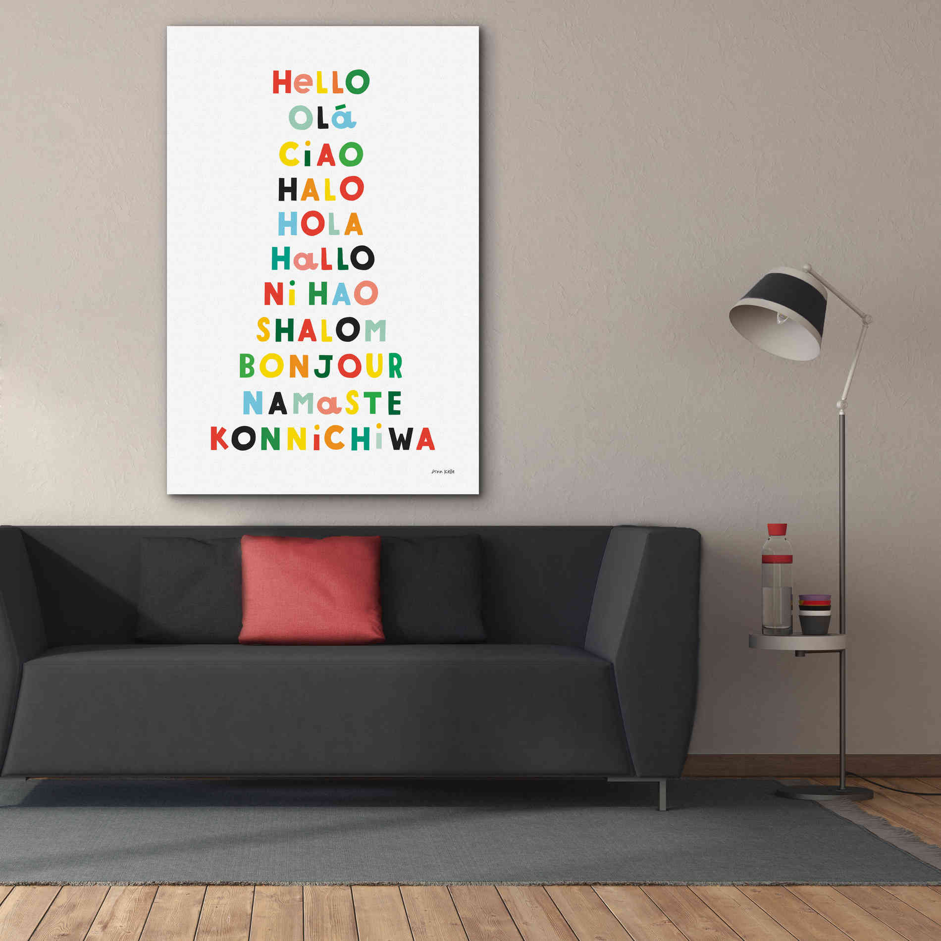 'Language of Hellos' by Ann Kelle Designs, Canvas Wall Art,40 x 60