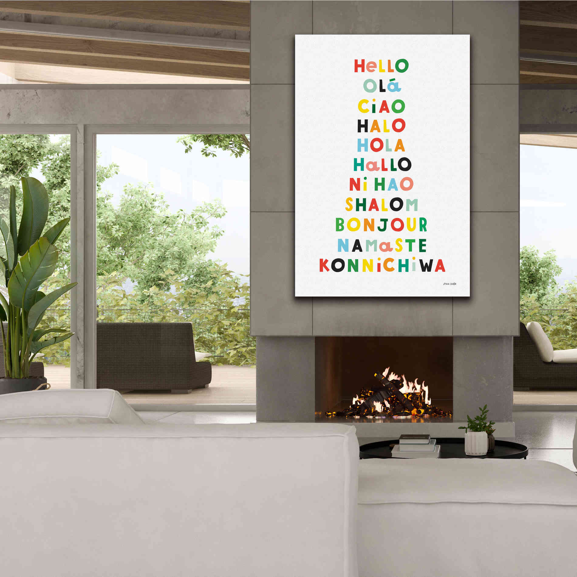 'Language of Hellos' by Ann Kelle Designs, Canvas Wall Art,40 x 60