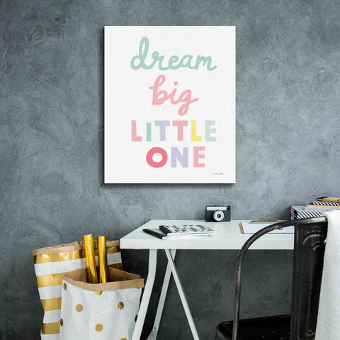 Image of 'Dream Big Little One Cursive' by Ann Kelle Designs, Canvas Wall Art,20 x 24