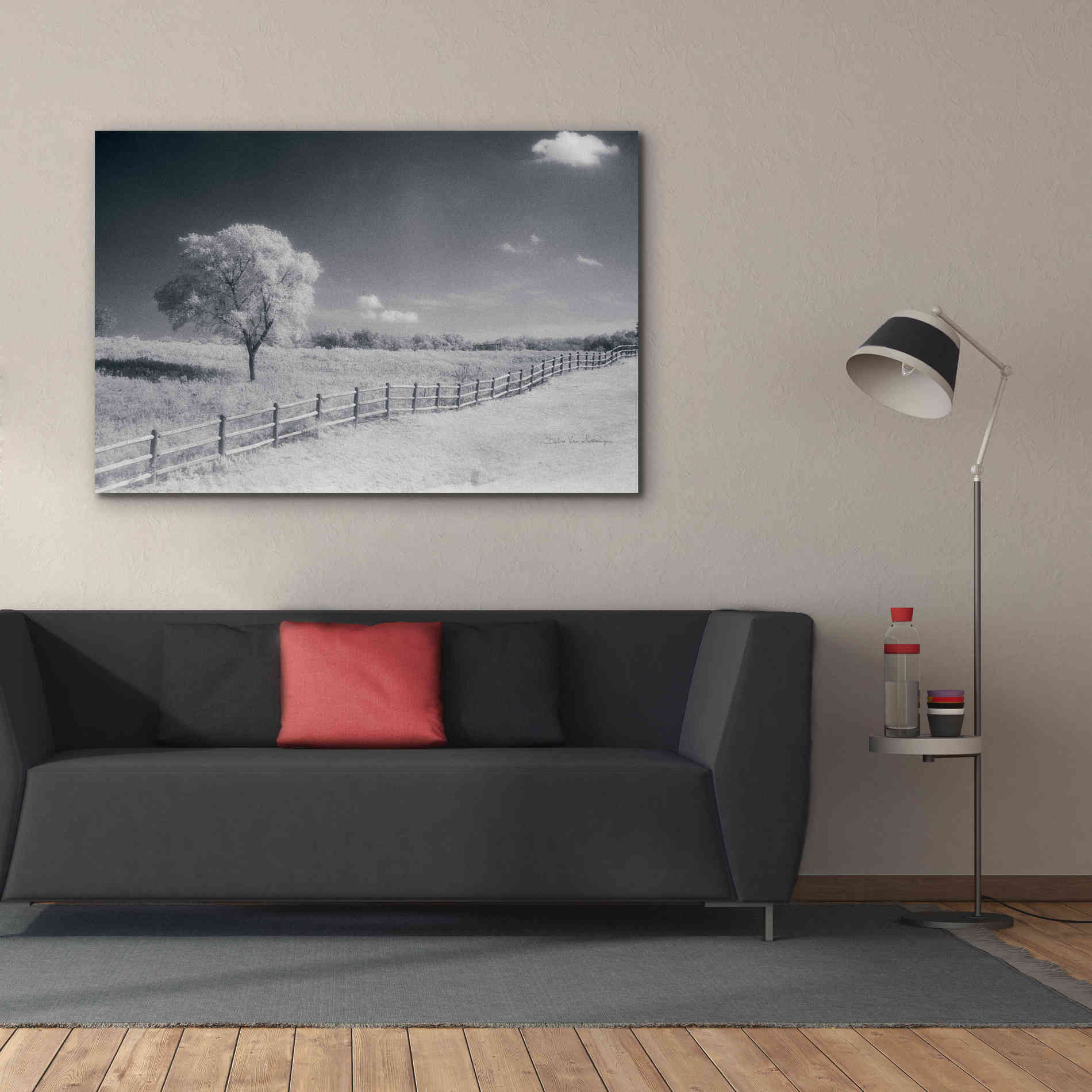 'Trees Fence I' by Debra Van Swearingen, Canvas Wall Art,60 x 40