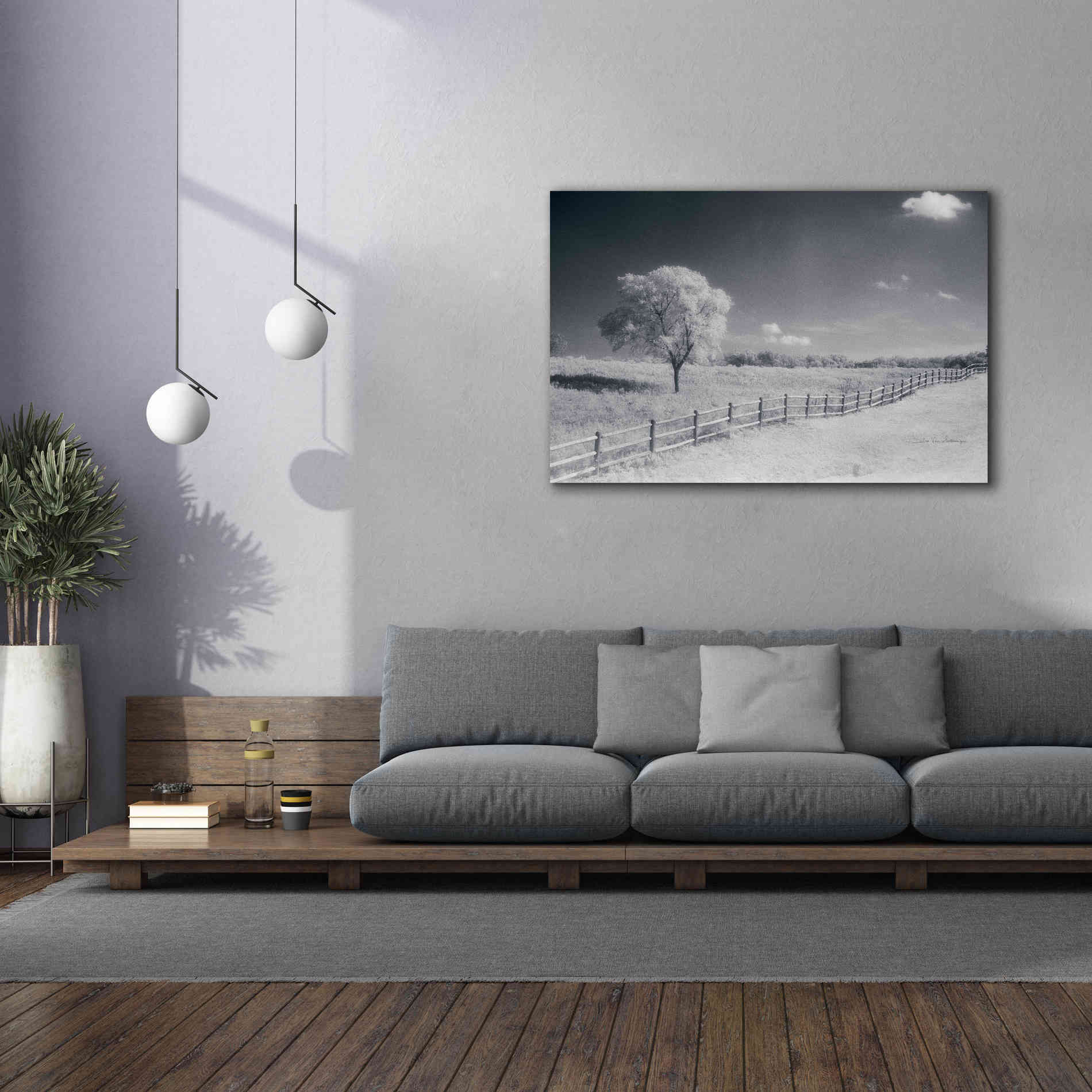 'Trees Fence I' by Debra Van Swearingen, Canvas Wall Art,60 x 40