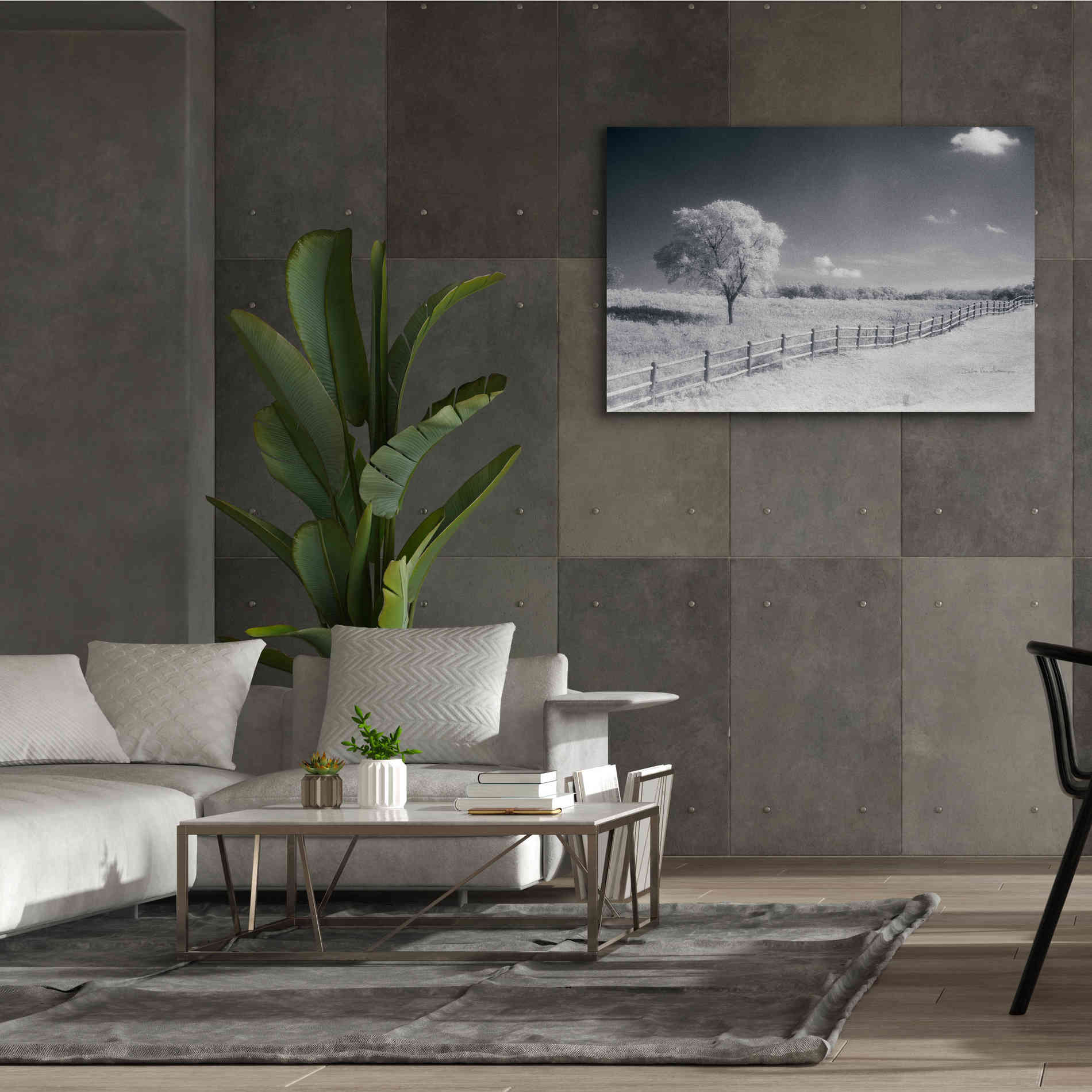 'Trees Fence I' by Debra Van Swearingen, Canvas Wall Art,60 x 40