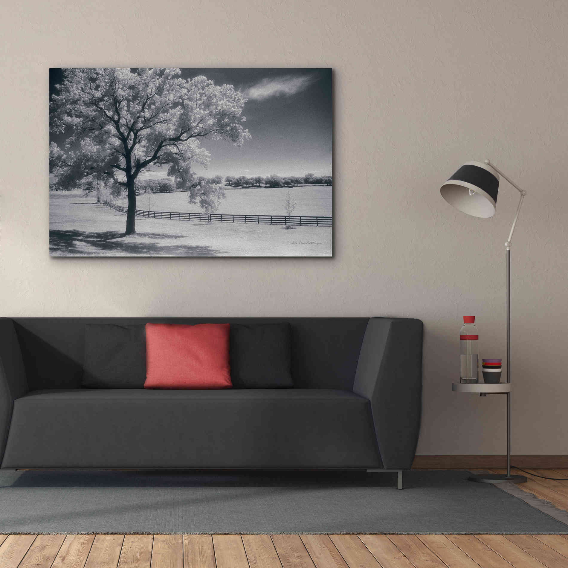 'Trees Fence II' by Debra Van Swearingen, Canvas Wall Art,60 x 40