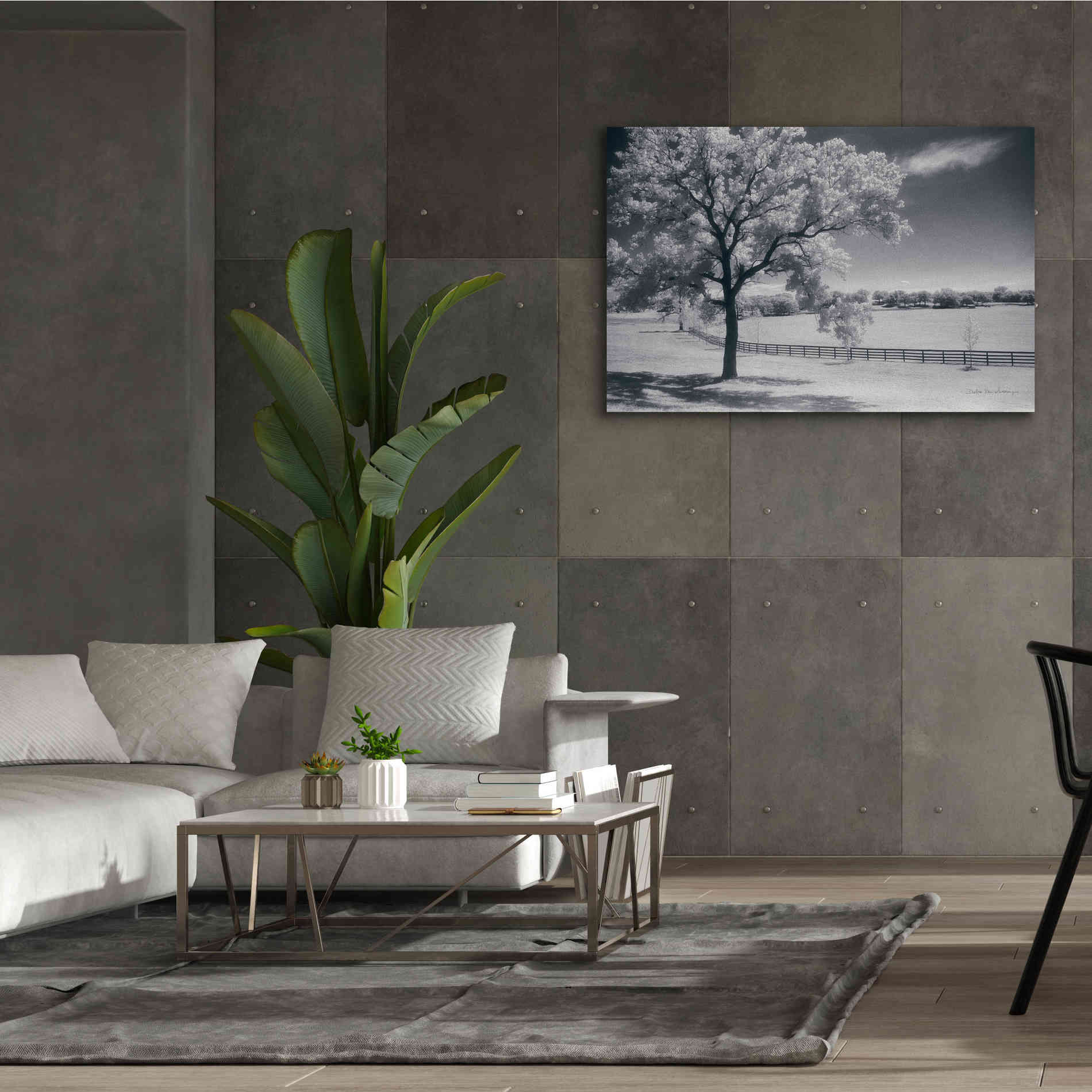 'Trees Fence II' by Debra Van Swearingen, Canvas Wall Art,60 x 40