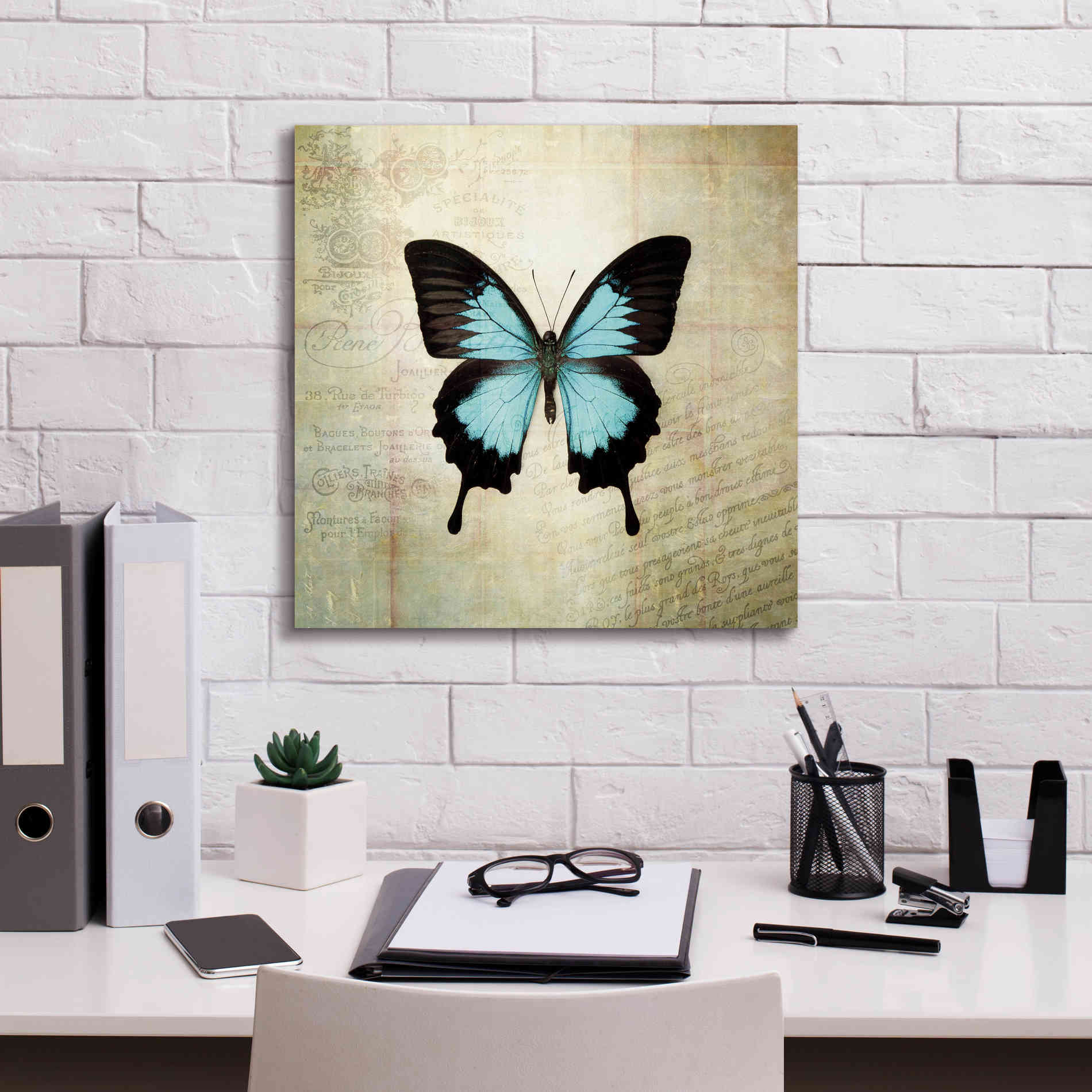'French Butterfly III' by Debra Van Swearingen, Canvas Wall Art,18 x 18