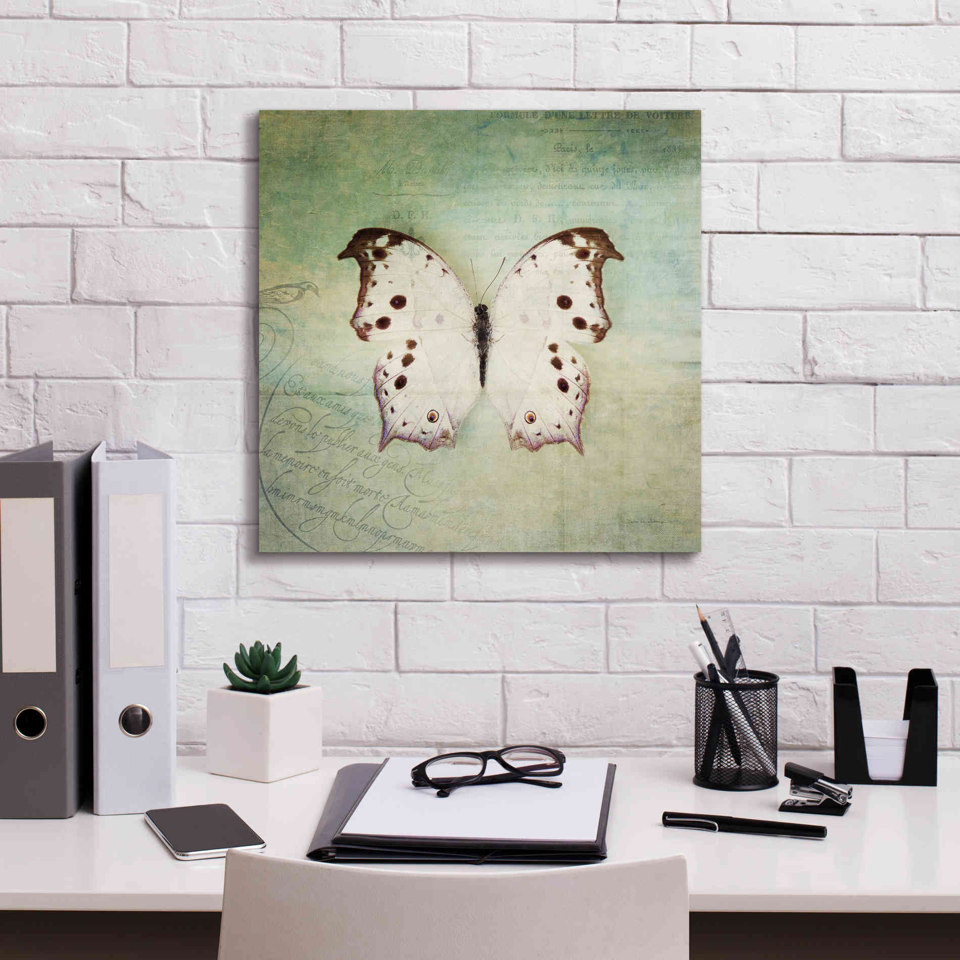 'French Butterfly IV' by Debra Van Swearingen, Canvas Wall Art,18 x 18