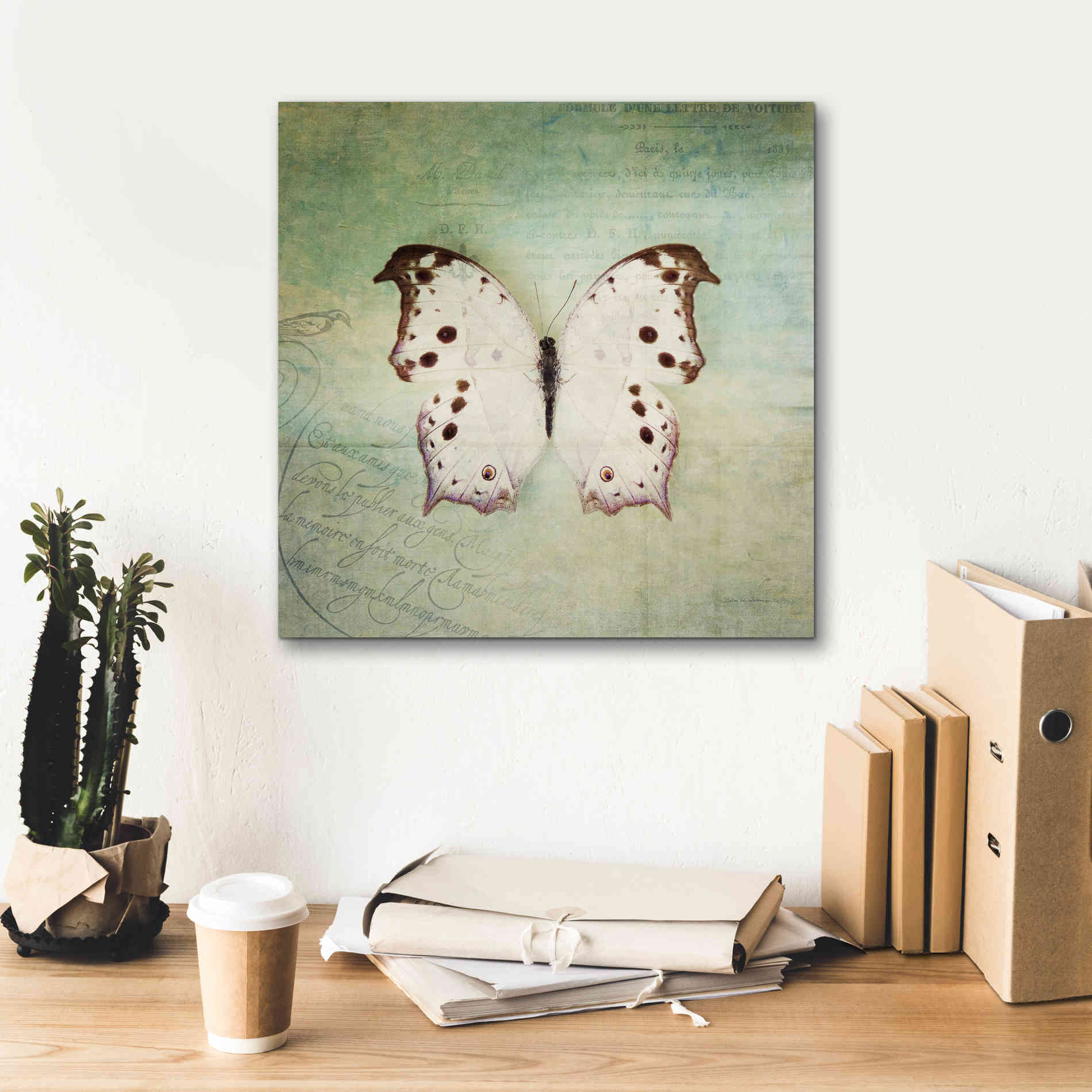 'French Butterfly IV' by Debra Van Swearingen, Canvas Wall Art,18 x 18