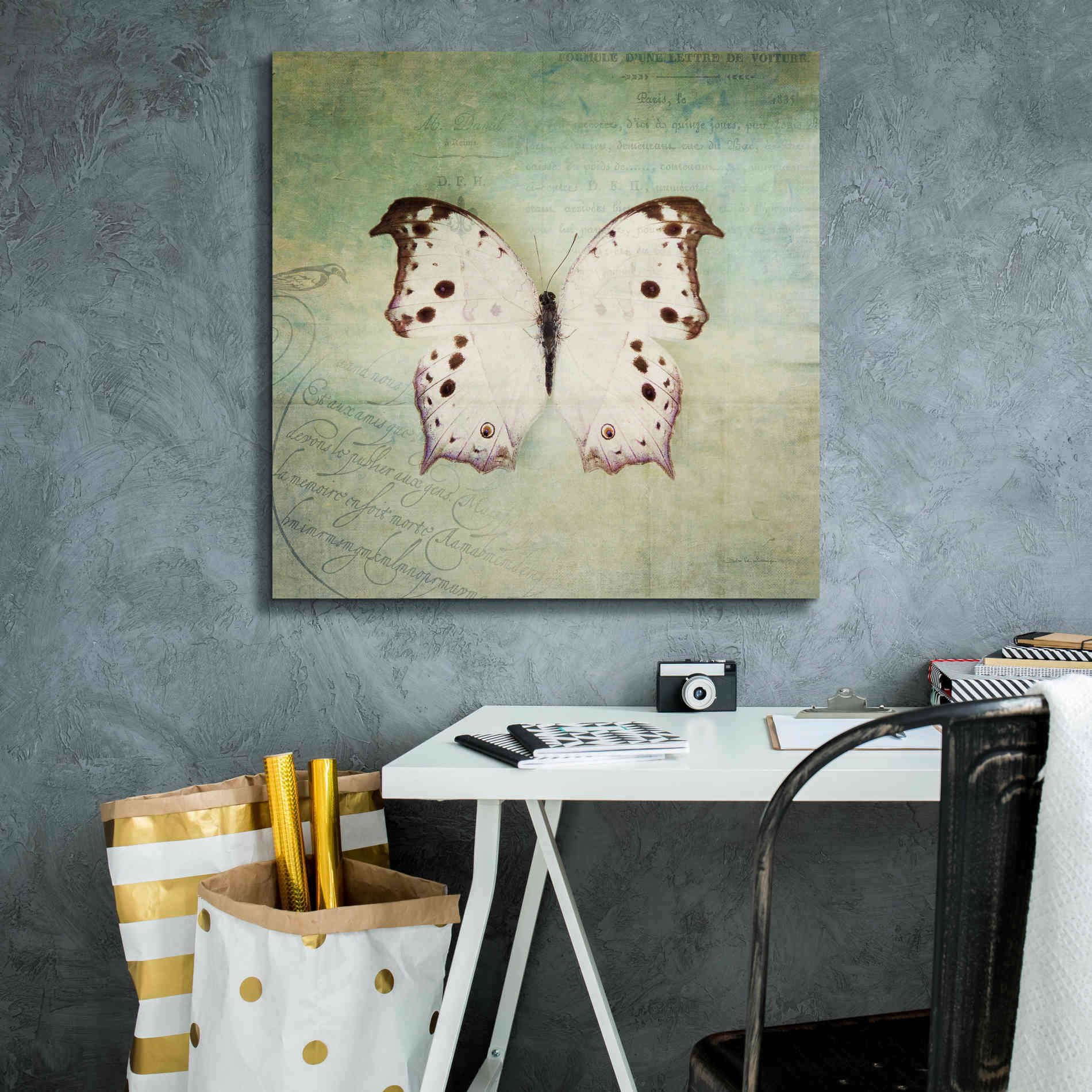 'French Butterfly IV' by Debra Van Swearingen, Canvas Wall Art,26 x 26
