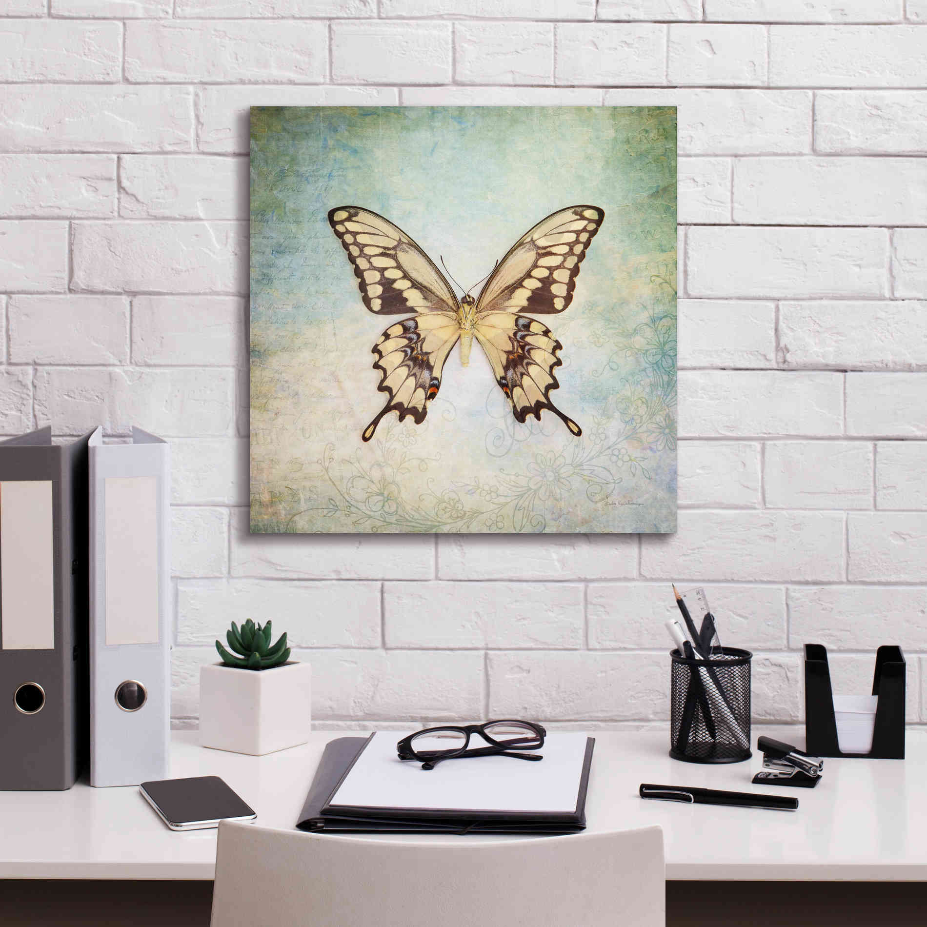 'French Butterfly VI' by Debra Van Swearingen, Canvas Wall Art,18 x 18