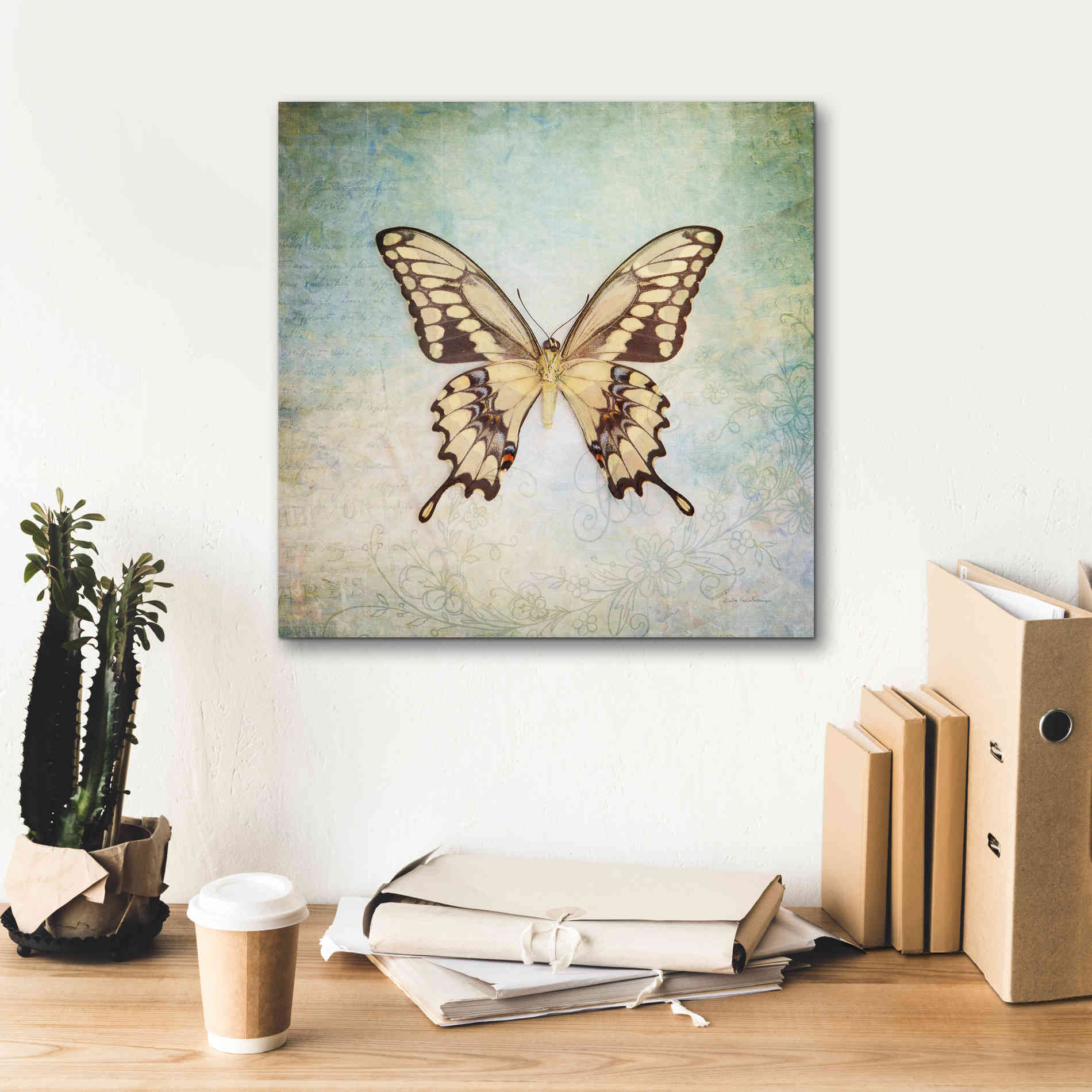 'French Butterfly VI' by Debra Van Swearingen, Canvas Wall Art,18 x 18