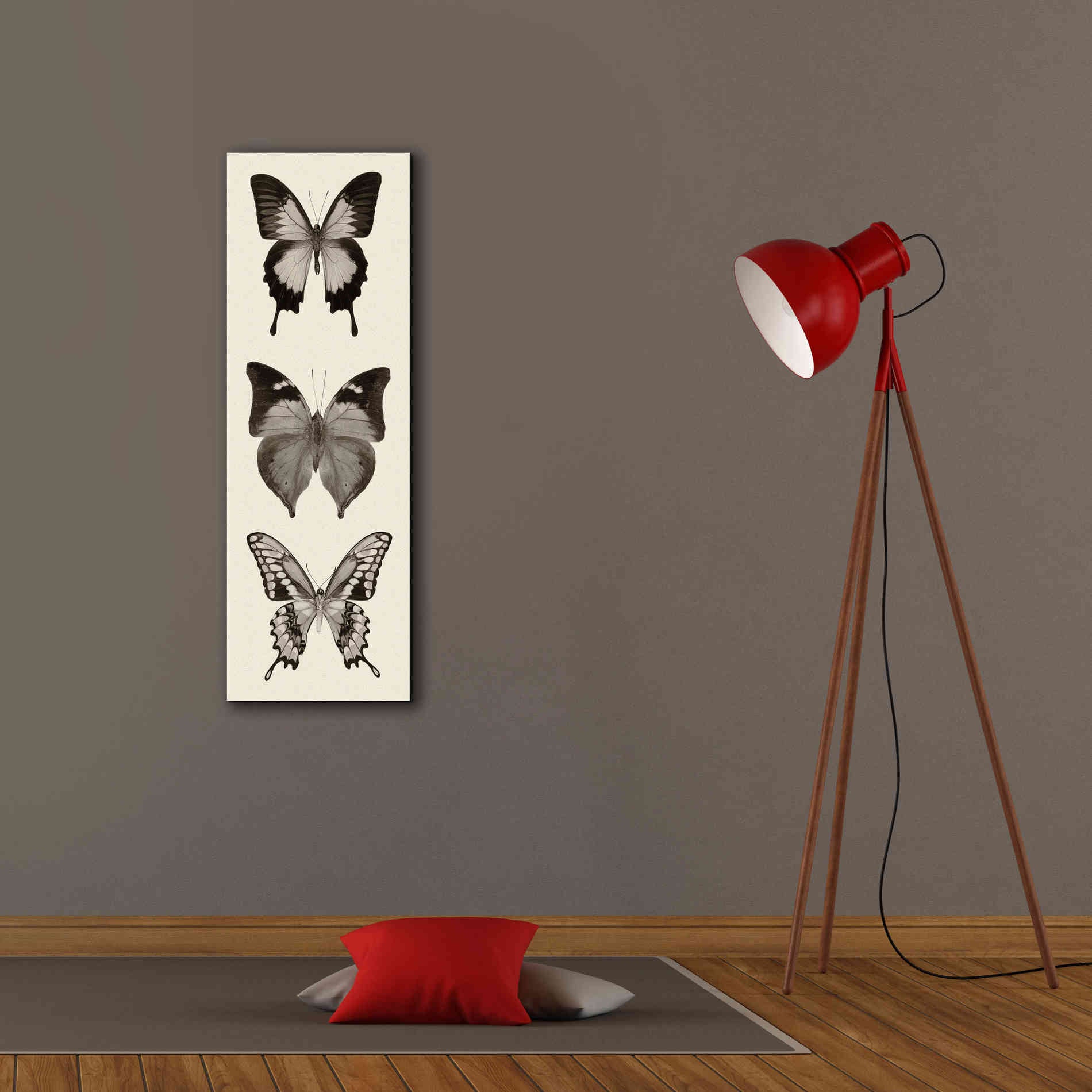 'Butterfly BW Panel I' by Debra Van Swearingen, Canvas Wall Art,12 x 36