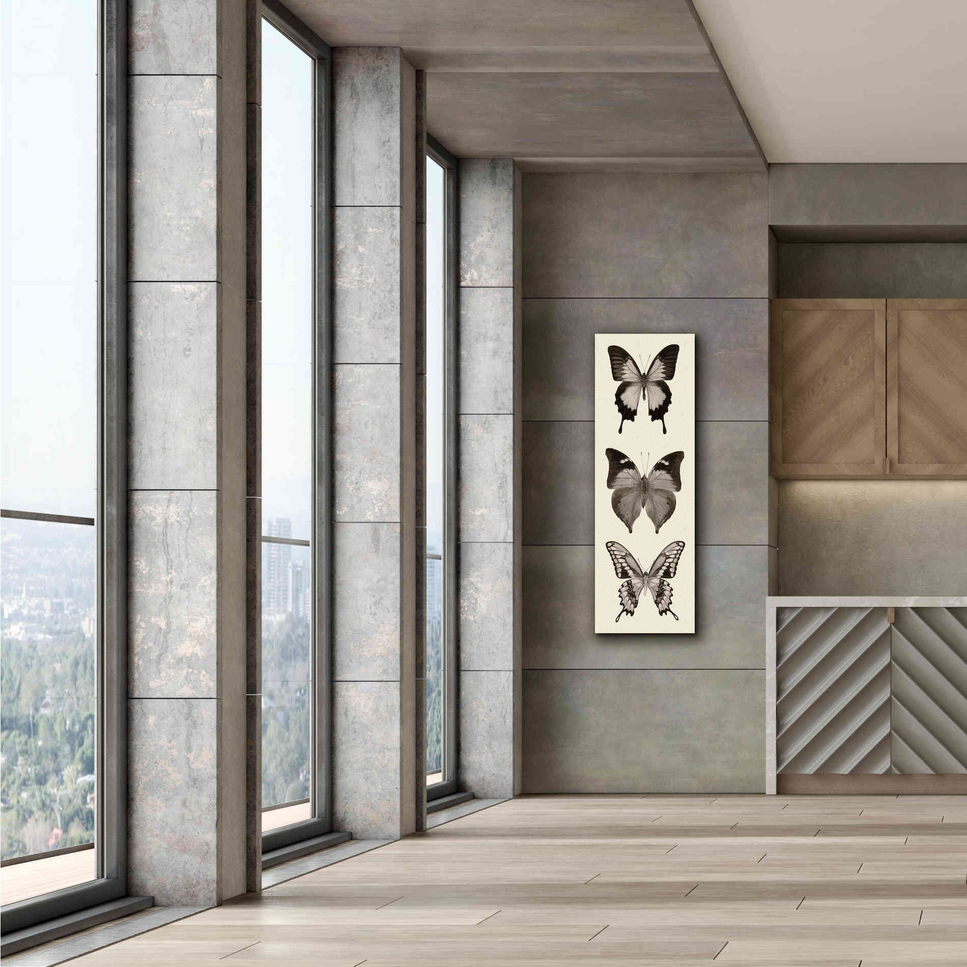 'Butterfly BW Panel I' by Debra Van Swearingen, Canvas Wall Art,20 x 60