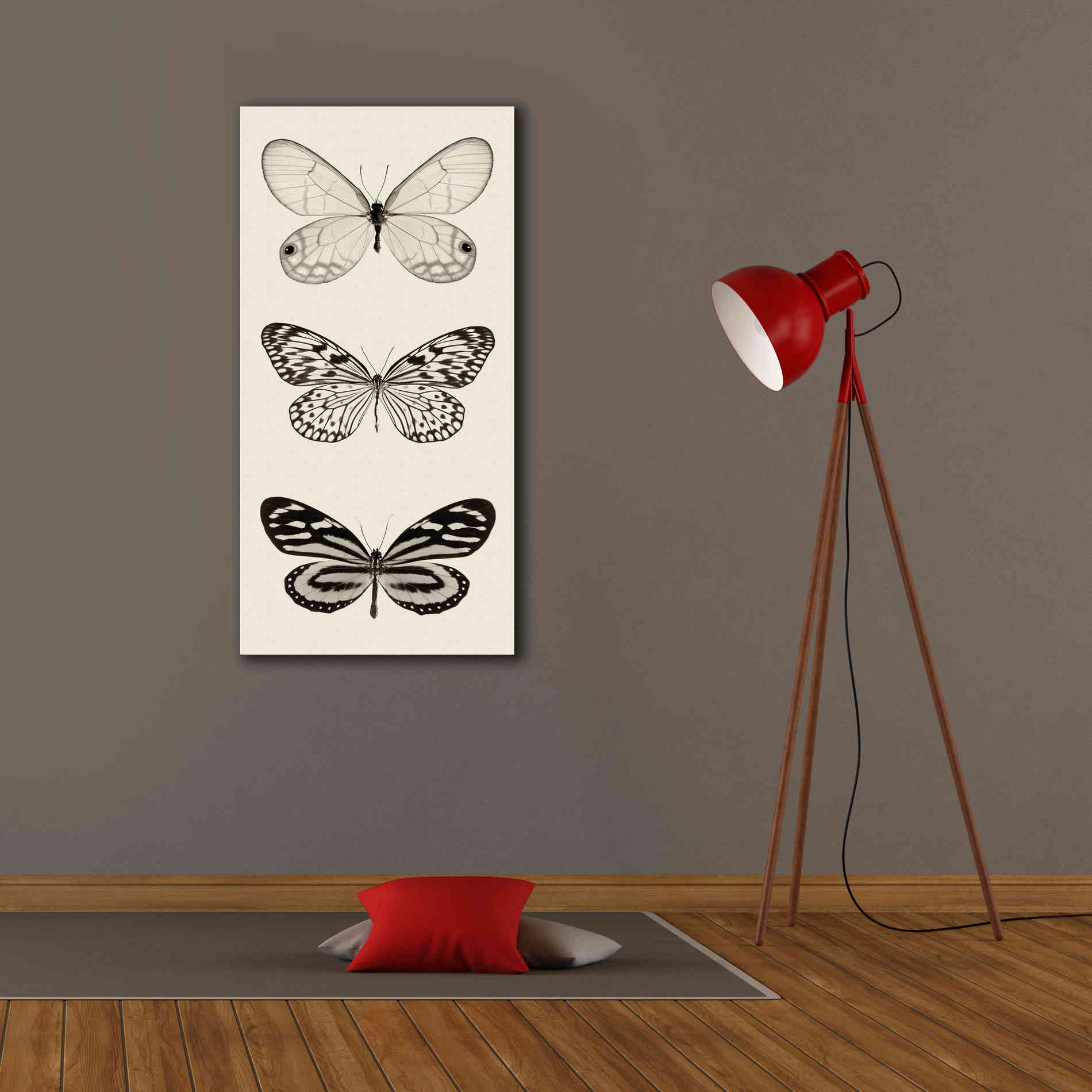 'Butterfly BW Panel II' by Debra Van Swearingen, Canvas Wall Art,20 x 40