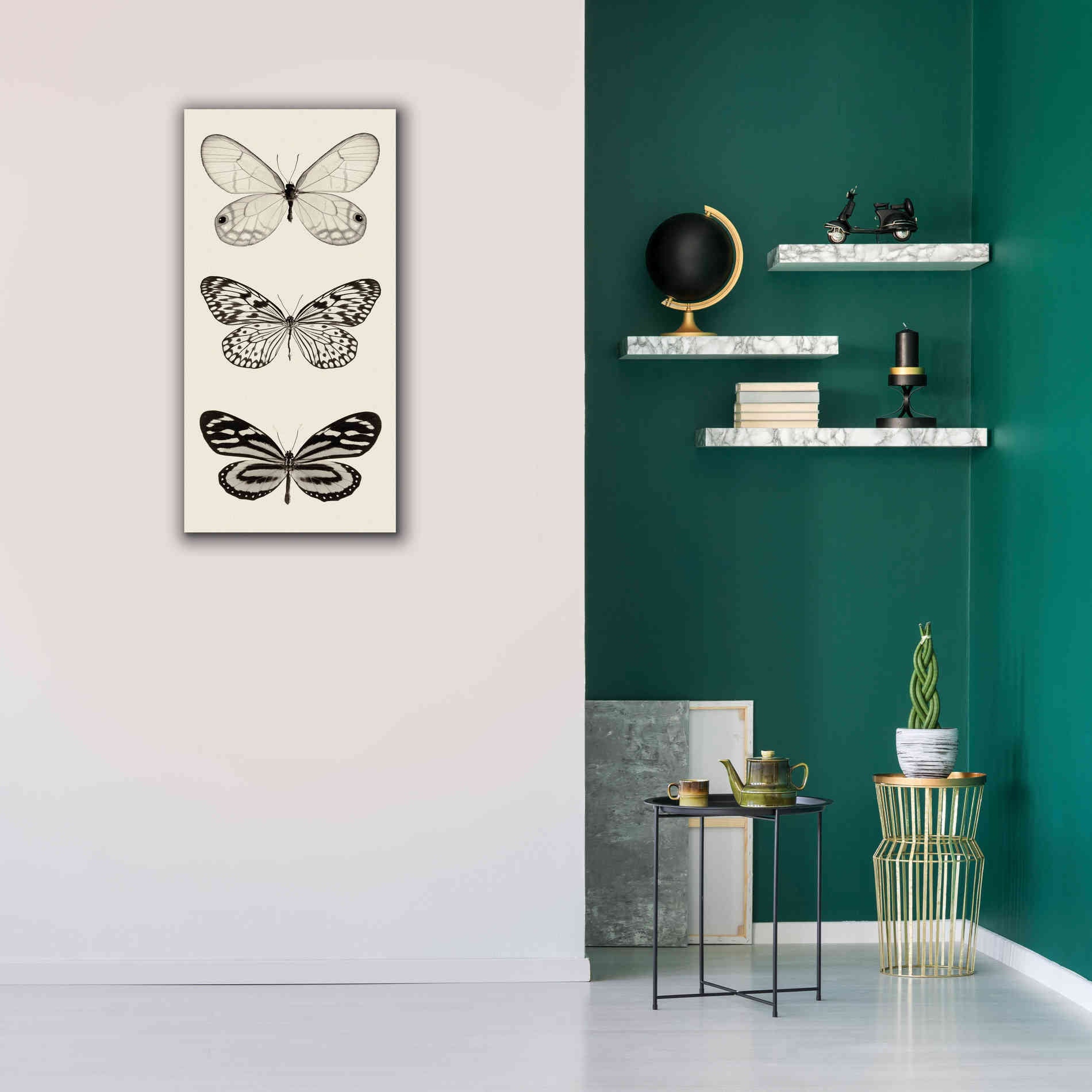 'Butterfly BW Panel II' by Debra Van Swearingen, Canvas Wall Art,20 x 40