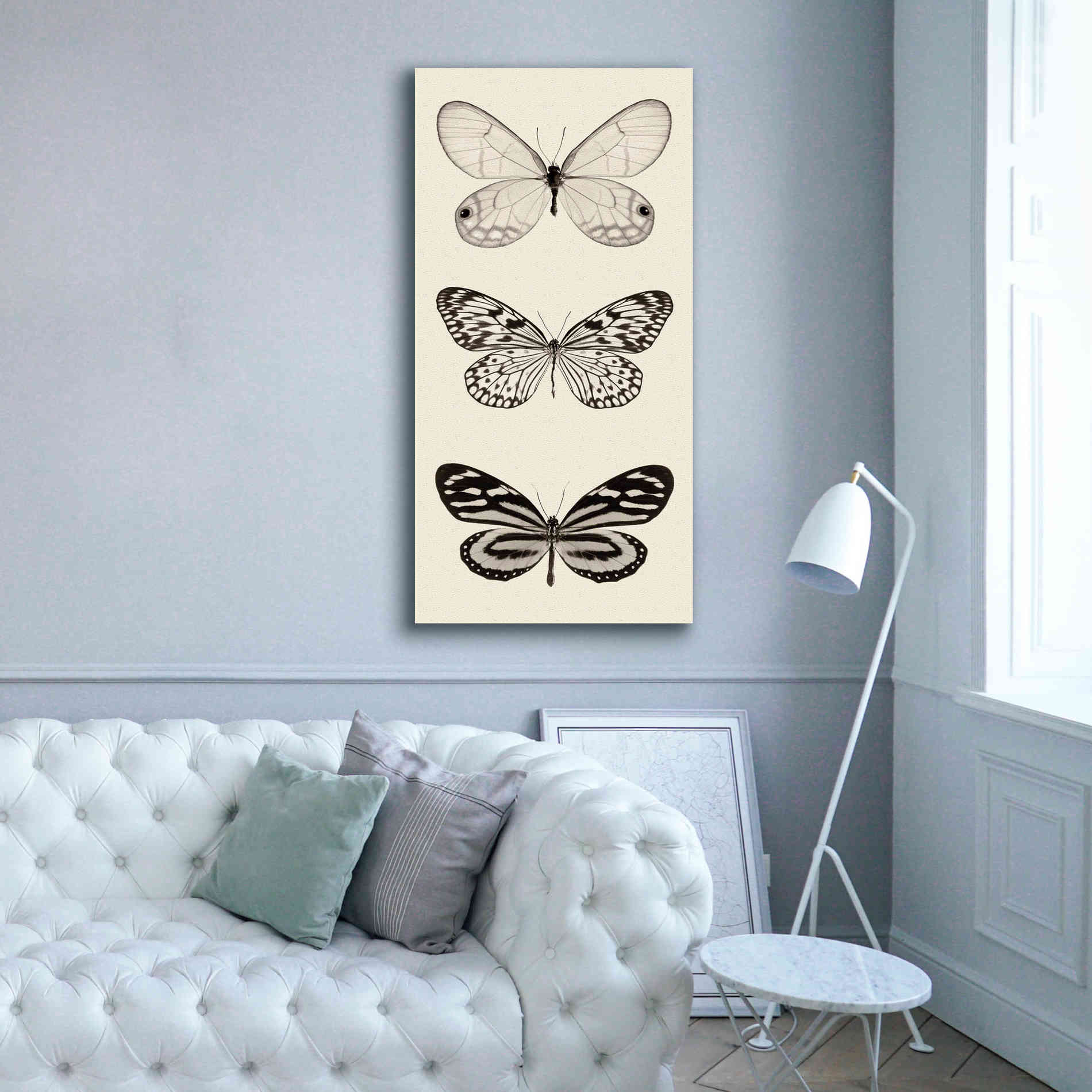 'Butterfly BW Panel II' by Debra Van Swearingen, Canvas Wall Art,30 x 60