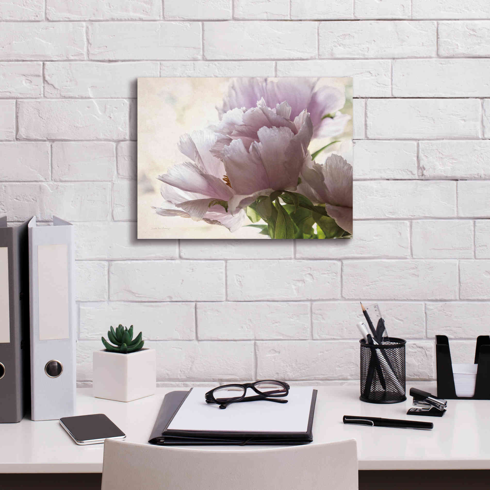 'Translucent Peony I' by Debra Van Swearingen, Canvas Wall Art,16 x 12