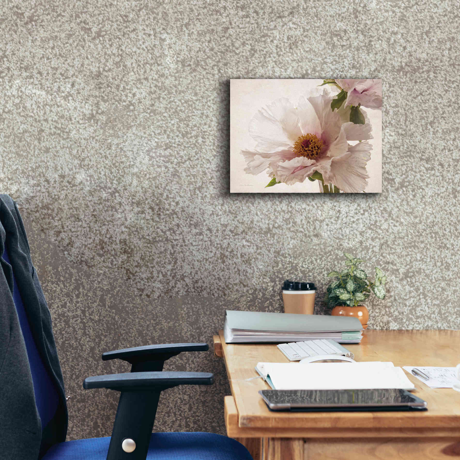 'Translucent Peony V' by Debra Van Swearingen, Canvas Wall Art,16 x 12