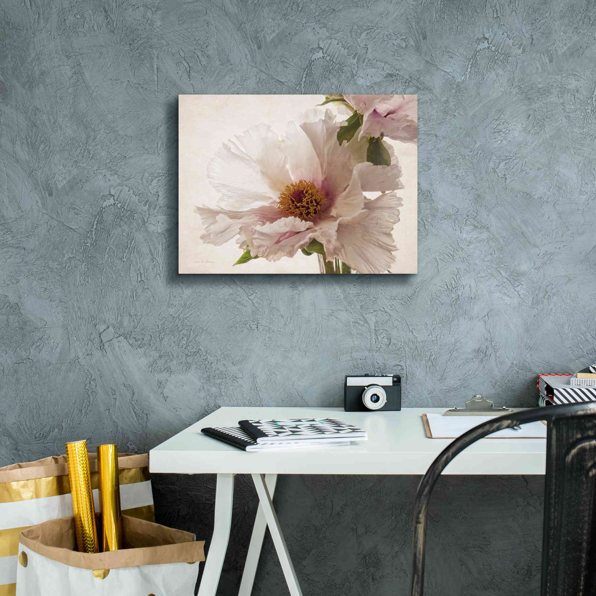 'Translucent Peony V' by Debra Van Swearingen, Canvas Wall Art,16 x 12