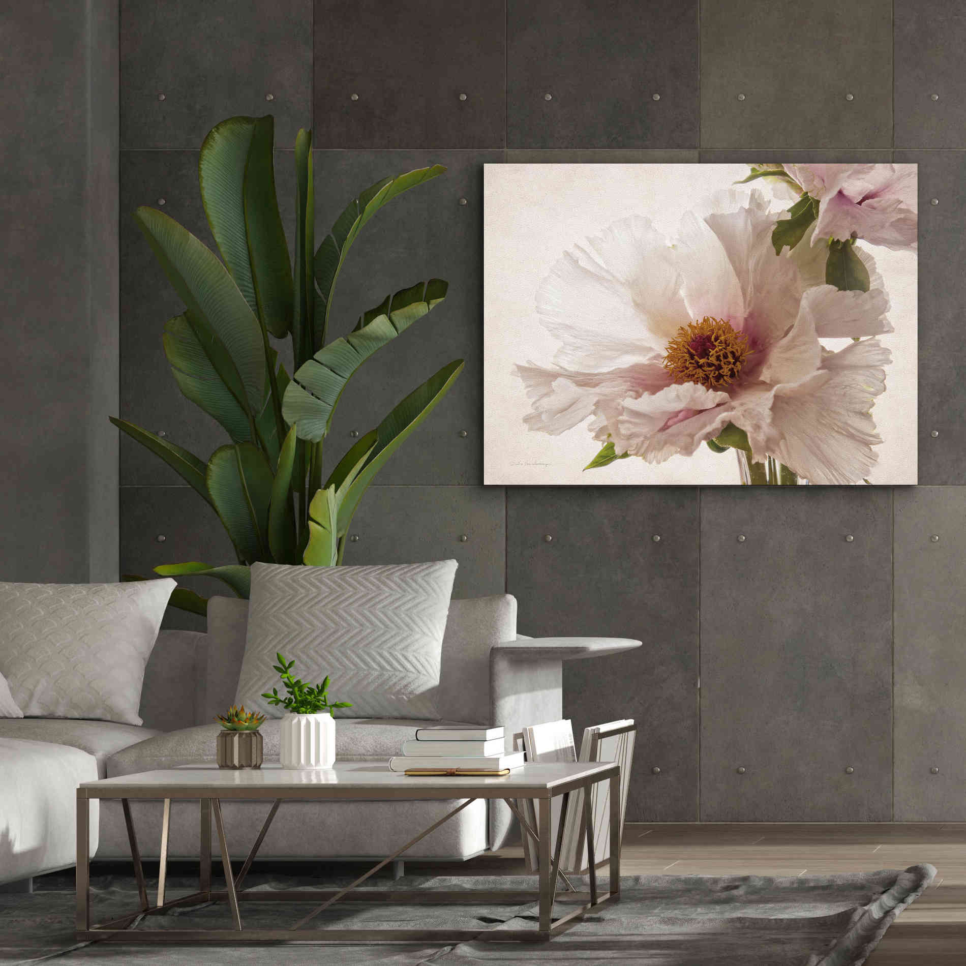 'Translucent Peony V' by Debra Van Swearingen, Canvas Wall Art,54 x 40